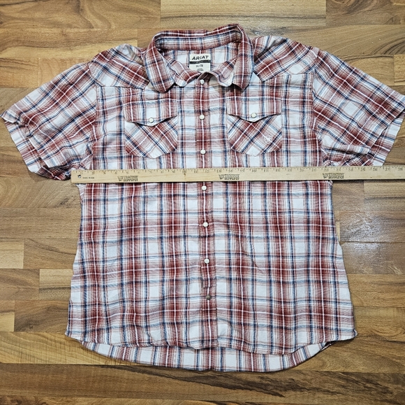 Ariat Retro Fit Plaid Western Snap Shirt XXL - Picture 4 of 9